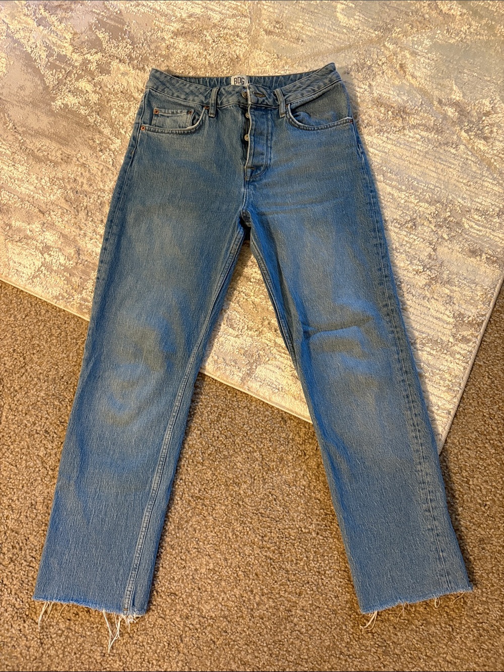 BDG Urban Outfitters Women’s W28 L32 High Rise Straight Leg Jeans Raw Hem